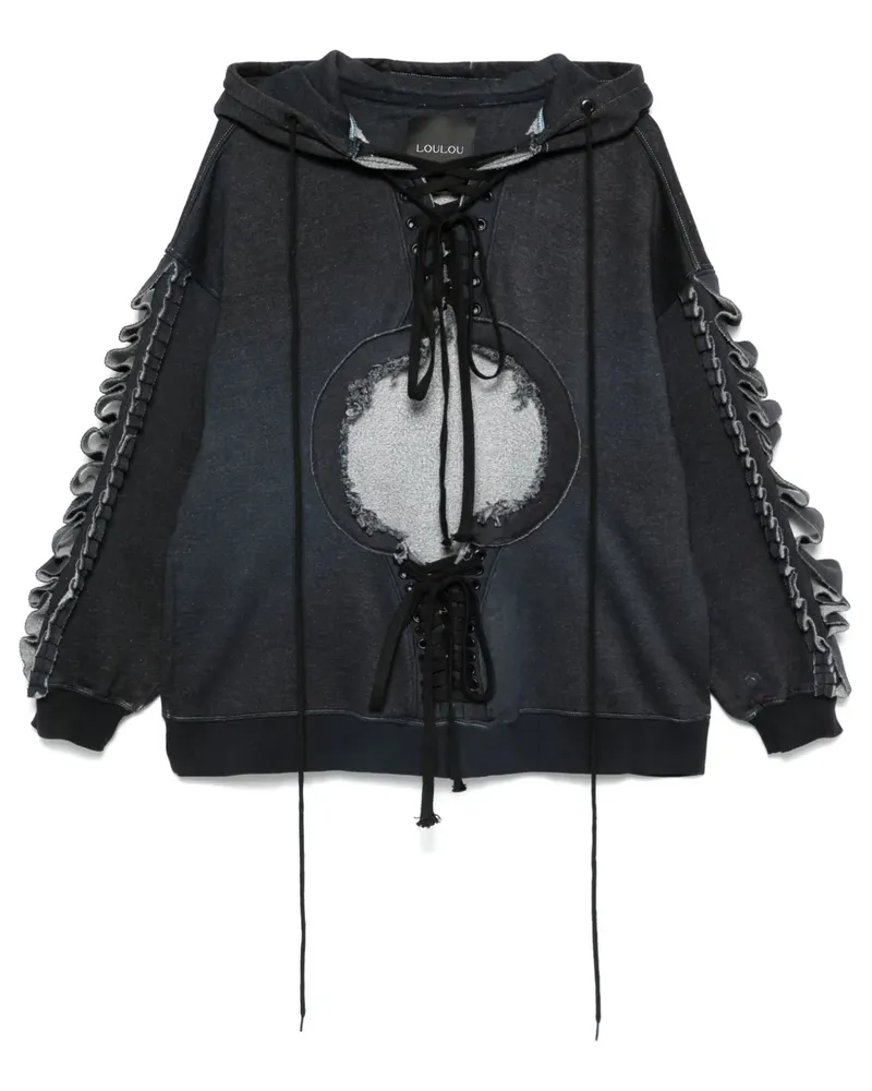 LOULOU Hoodie mit Cut-Out - Schwarz Schwarz
