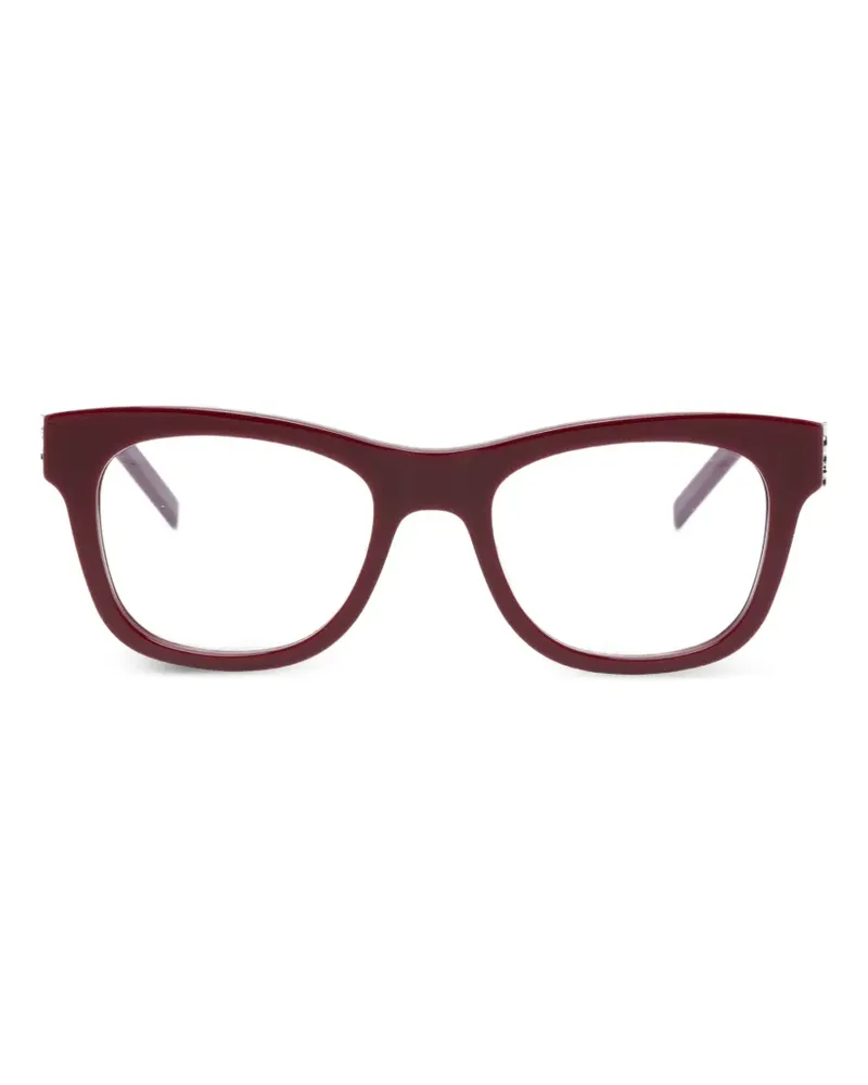 Saint Laurent Eckige Brille mit Logo - Rot Rot