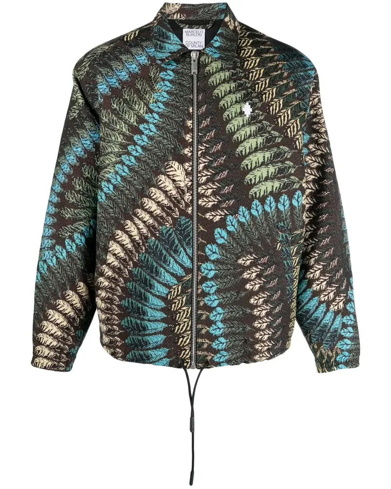 Marcelo Burlon | County of Milan Bomberjacke mit Blatt-Jacquardmuster - Braun Braun