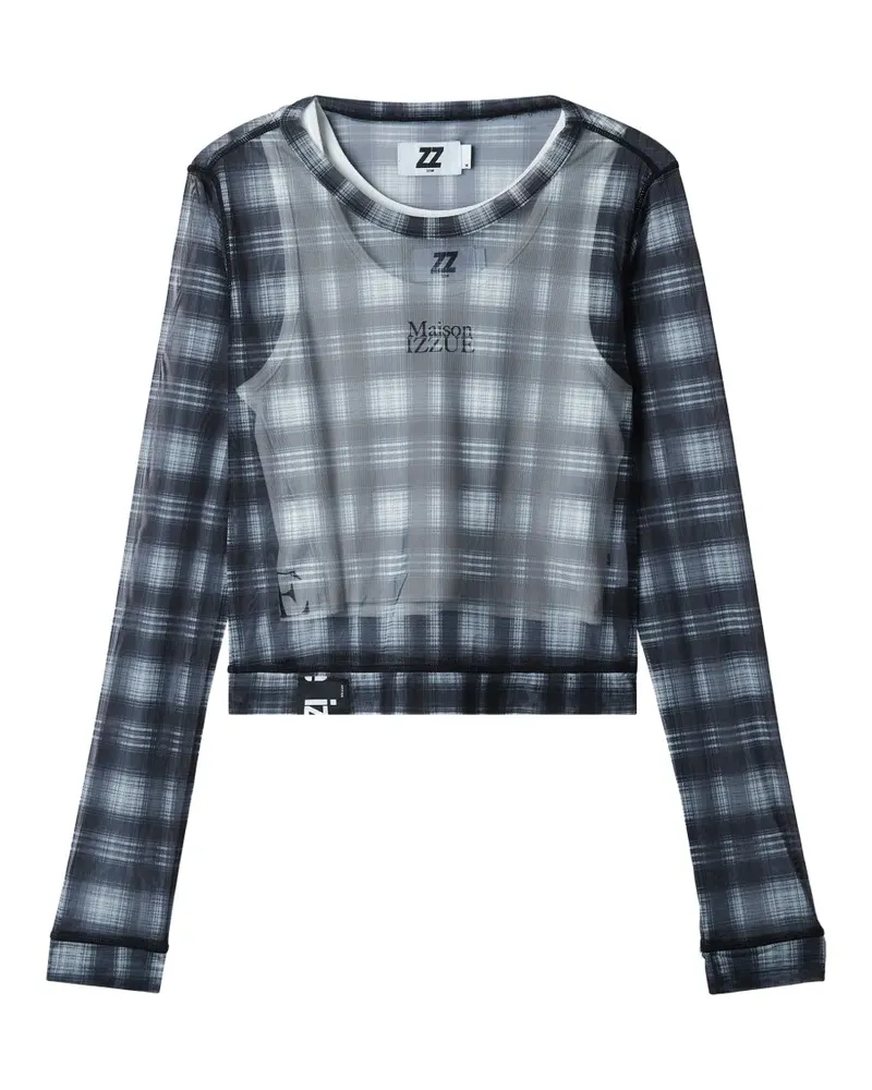 Izzue Kariertes Oberteil - Grau Grau