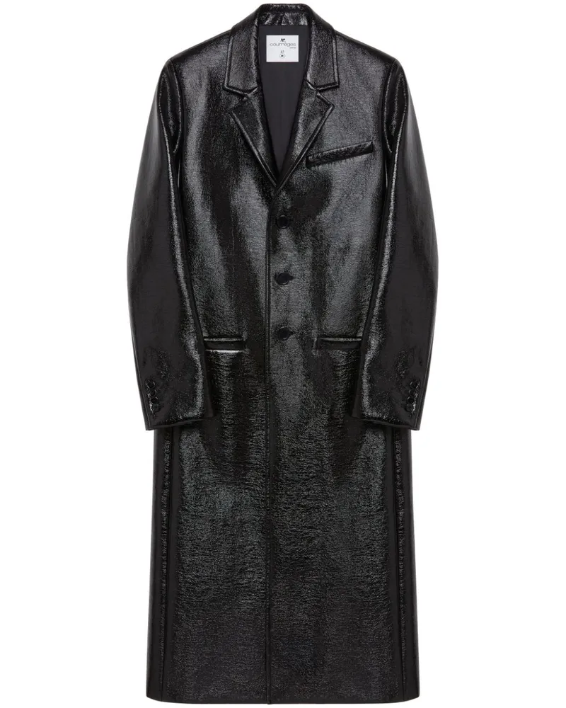 Courrèges Einreihiger Mantel - Schwarz Schwarz