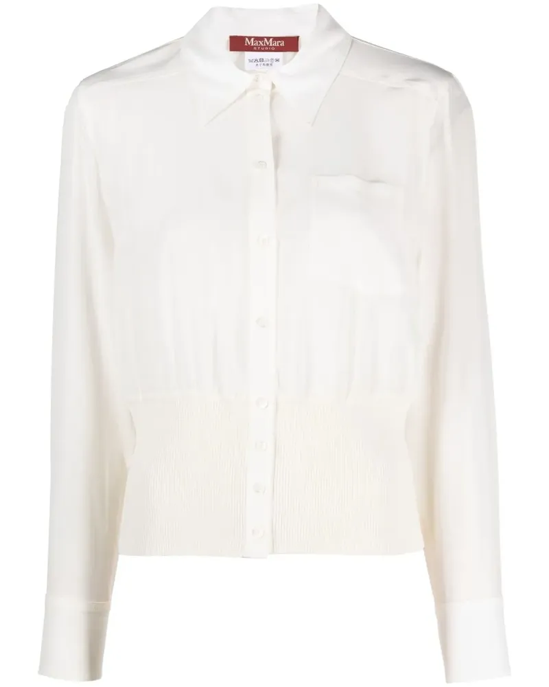 Max Mara Hemd mit gerippten Details - Weiß Weiß