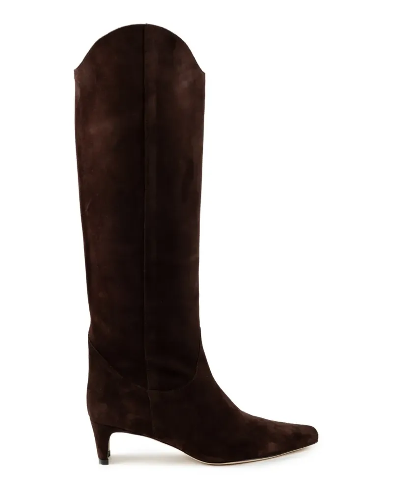 STAUD pointed-toe suede boots - Braun Braun