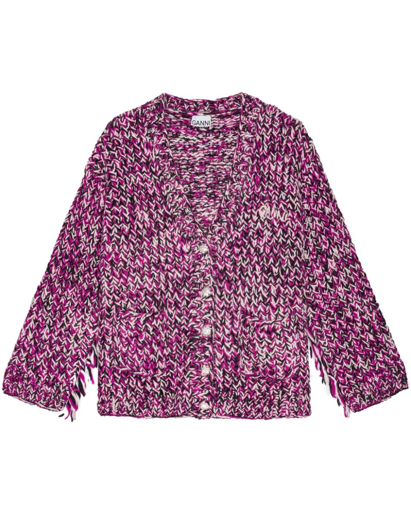 Ganni Grob gestrickter Cardigan - Rosa Rosa