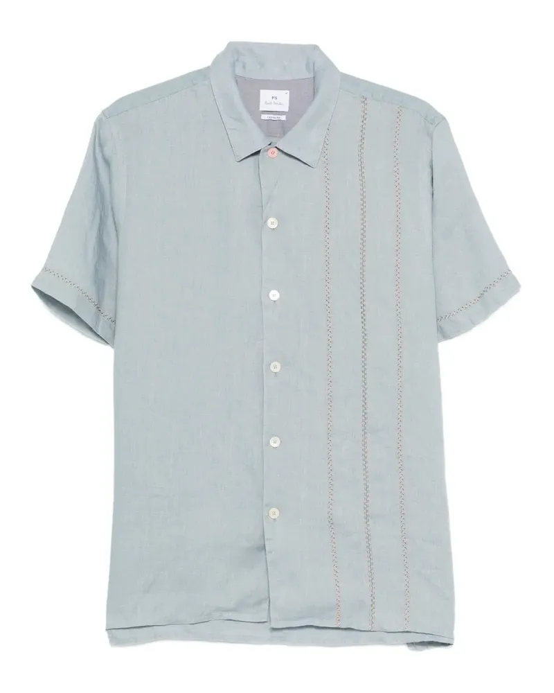 Paul Smith embroidered-detail short-sleeve shirt - Blau Blau