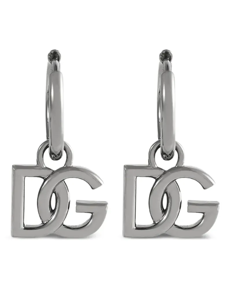 Dolce & Gabbana Ohrringe mit Logo-Anhänger - Silber Silber