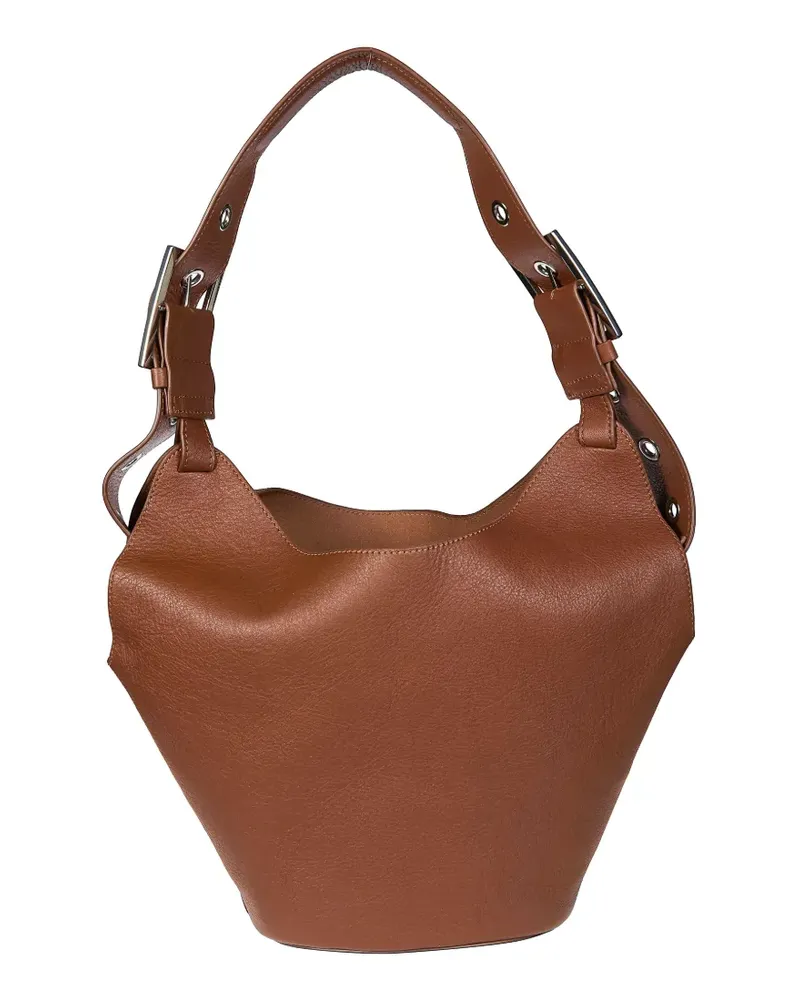 Dondup small buckle-fastening leather shoulder bag - Braun Braun