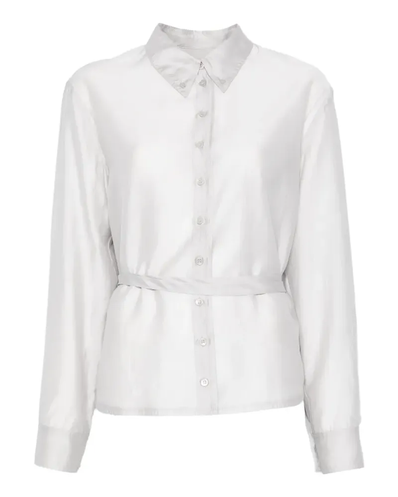 LOW CLASSIC sheer shirred blouse - Grau Grau