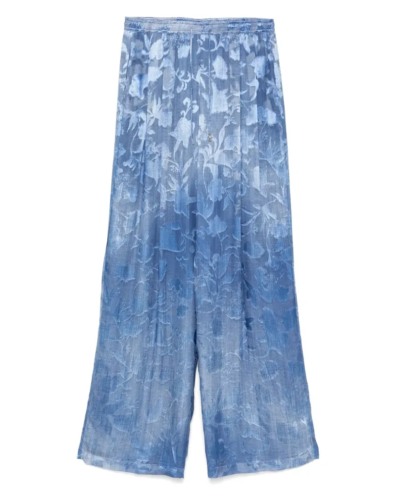 Ermanno Scervino Hose mit Blumenjacquard - Blau Blau