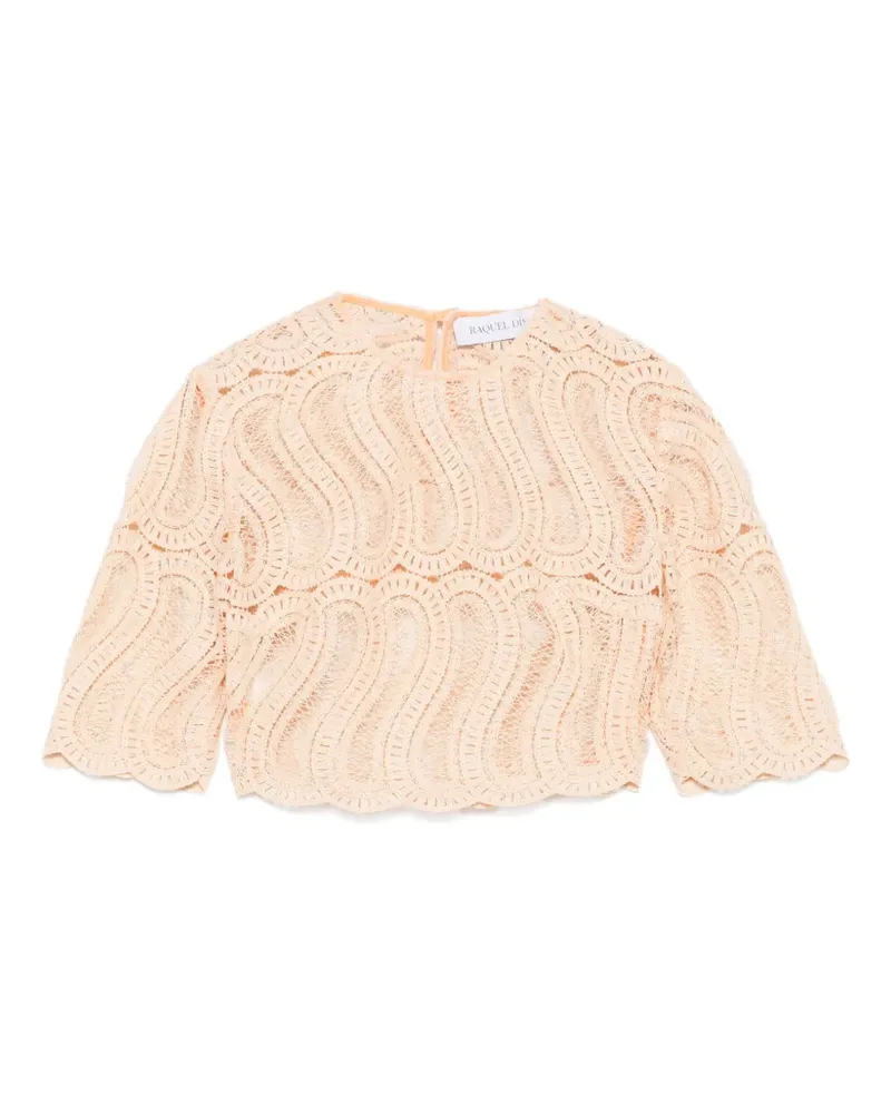 Raquel Diniz Sabi guipure-lace cropped top - Orange Orange
