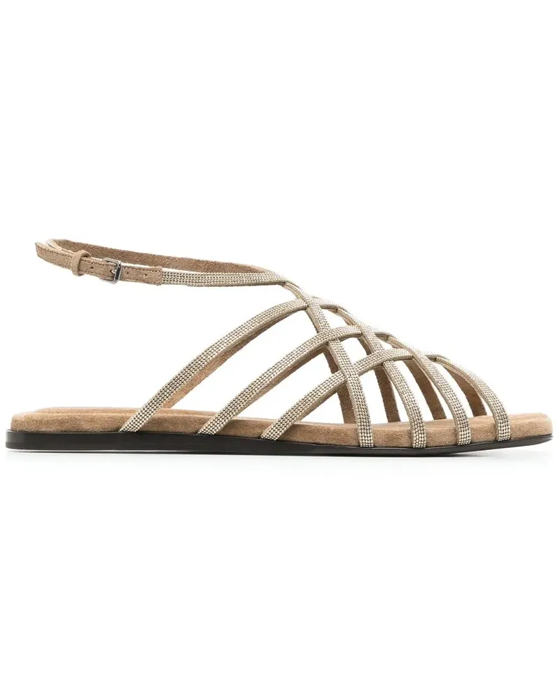 Brunello Cucinelli Metallische Römersandalen - Braun Braun