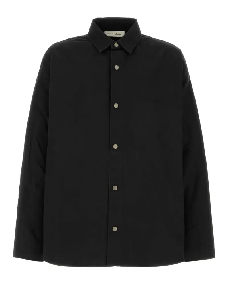 Fear of God logo-embroidered press-stud overshirt - Schwarz Schwarz