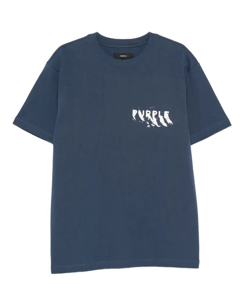 PURPLE BRAND T-Shirt mit Logo-Print - Blau Blau