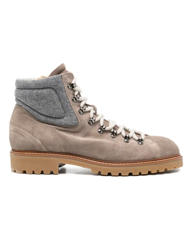 Eleventy Schnürstiefel mit Kontrasteinsätzen - Grau Grau