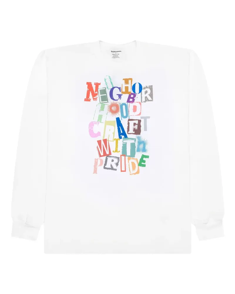 Neighborhood Langarmshirt mit Logo-Print - Weiß Weiß