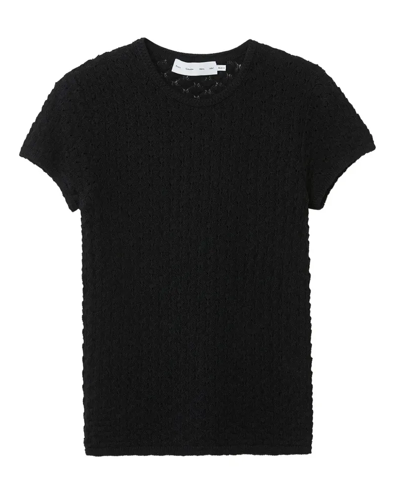 Proenza Schouler T-Shirt mit Lochstrickmuster - Schwarz Schwarz