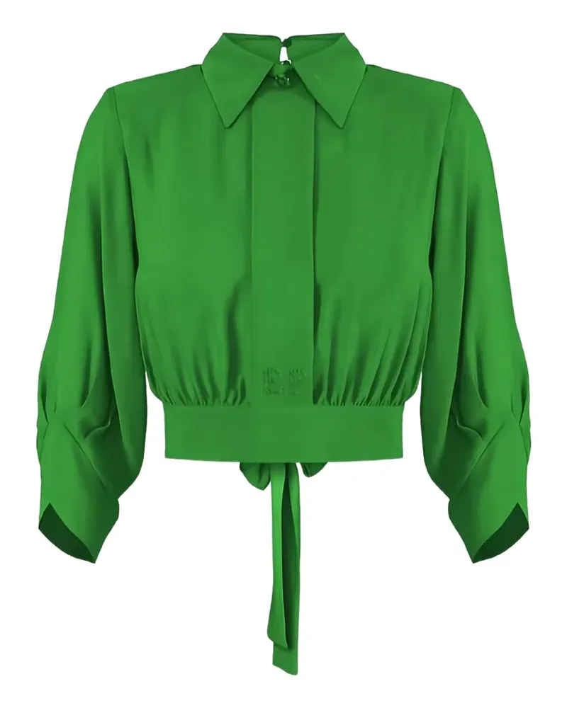 Elisabetta Franchi georgette cropped shirt - Grün Grün