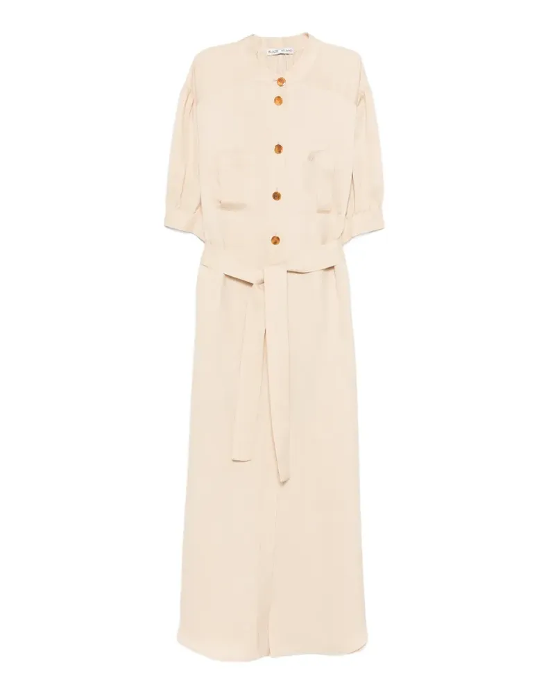 Blazé Milano Donzi Berber belted midi dress - Nude Nude