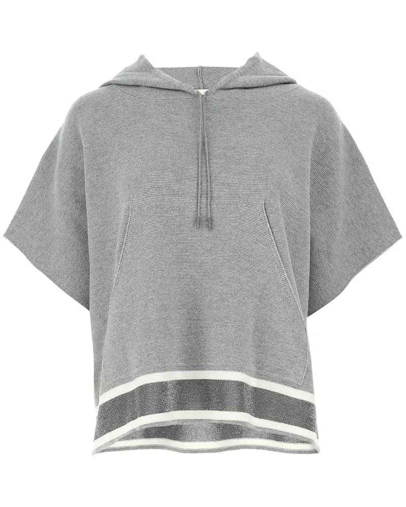 Fabiana Filippi Kurzärmeliger Hoodie - Grau Grau