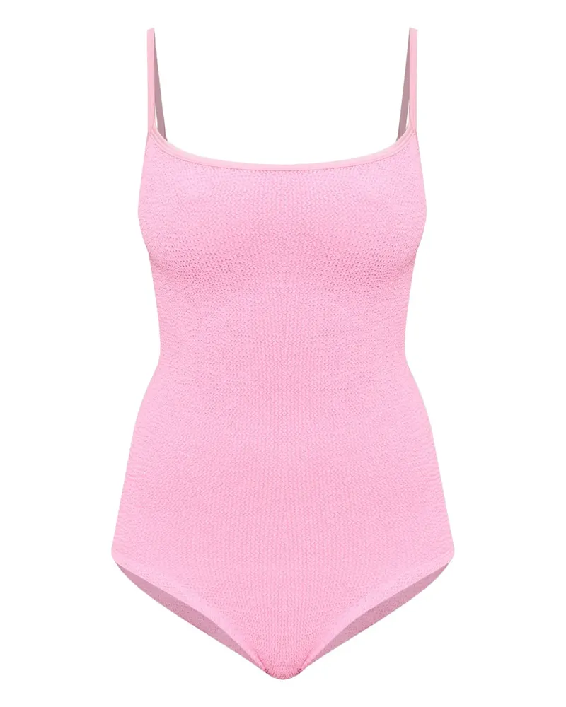 Hunza G Pamela Badeanzug mit Knitteroptik - Rosa Rosa