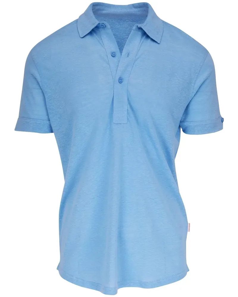 Orlebar Brown Poloshirt aus Leinen - Blau Blau