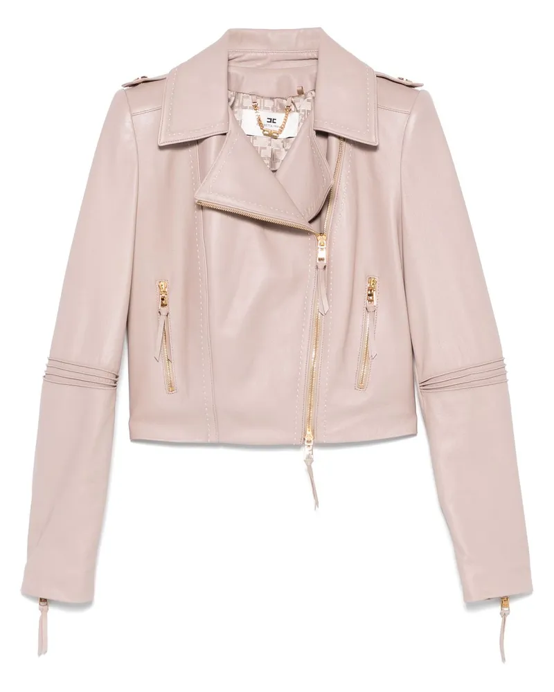 Elisabetta Franchi Bikerjacke mit Kontrastnähten - Nude Nude