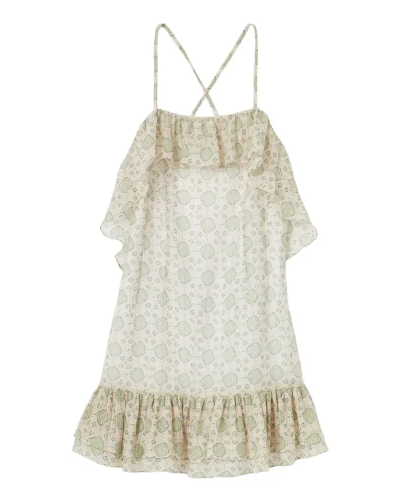 Claudie Pierlot Gerüschtes Kleid mit Print - Nude Nude