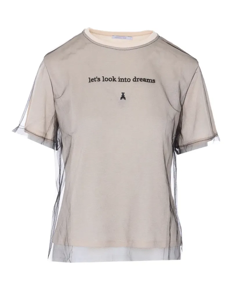 Patrizia Pepe embroidered short-sleeved top - Nude Nude