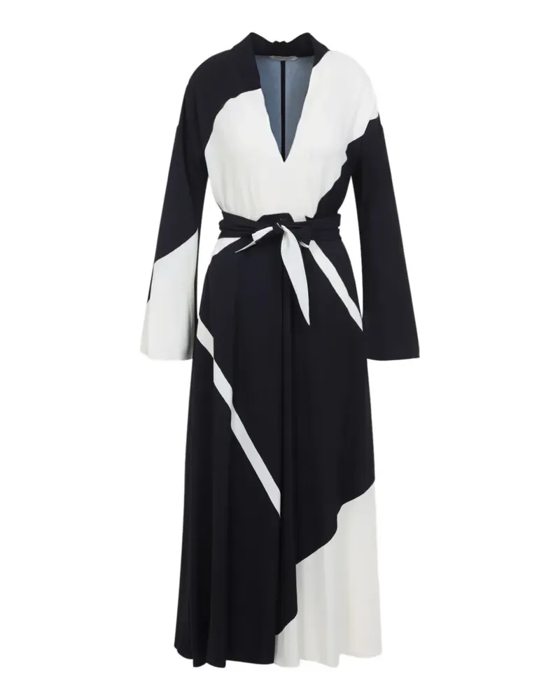 Alberta Ferretti V-neck long-sleeve midi dress - Schwarz Schwarz