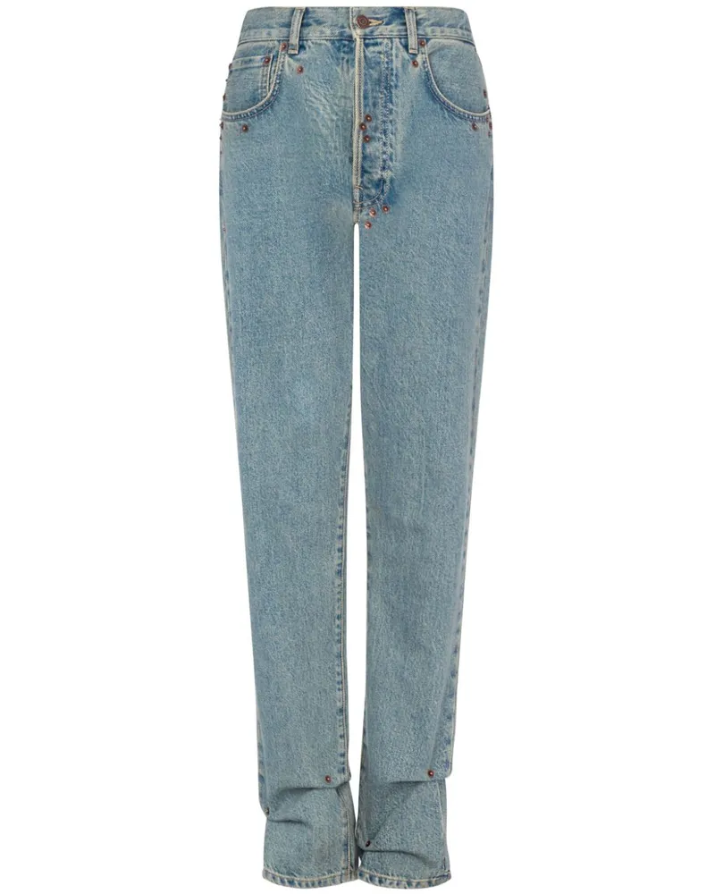 Moschino Gerade Jeans mit hohem Bund - Blau Blau