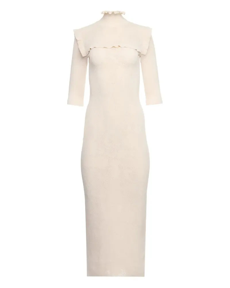 SPORTMAX Crisma Midikleid - Weiß Weiß