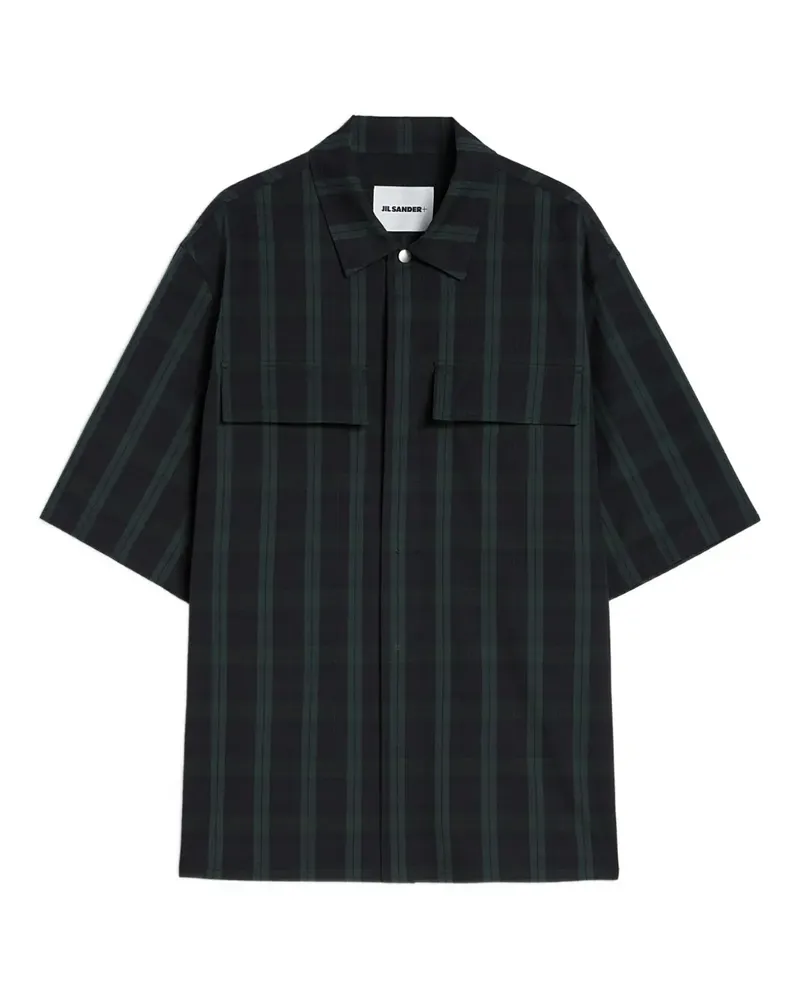 Jil Sander Hemd mit karierten Taschen - Schwarz Schwarz