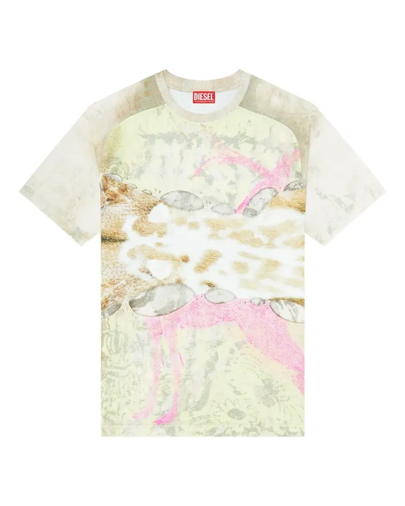 Diesel Clint T-Shirt mit Animal-Print - Nude Nude