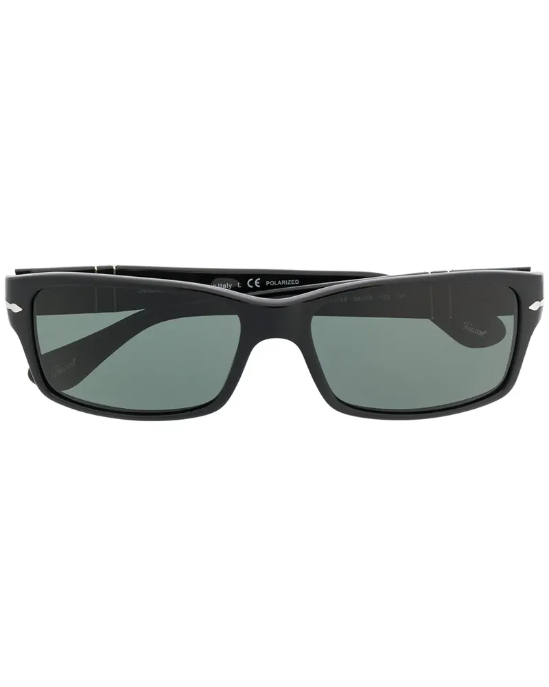 Persol Sonnenbrille mit eckigem Gestell - Schwarz Schwarz