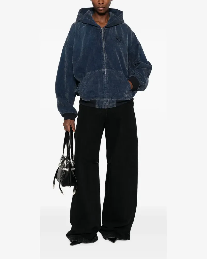 Alexander Wang Jeansjacke mit Logo-Stickerei - Blau Blau