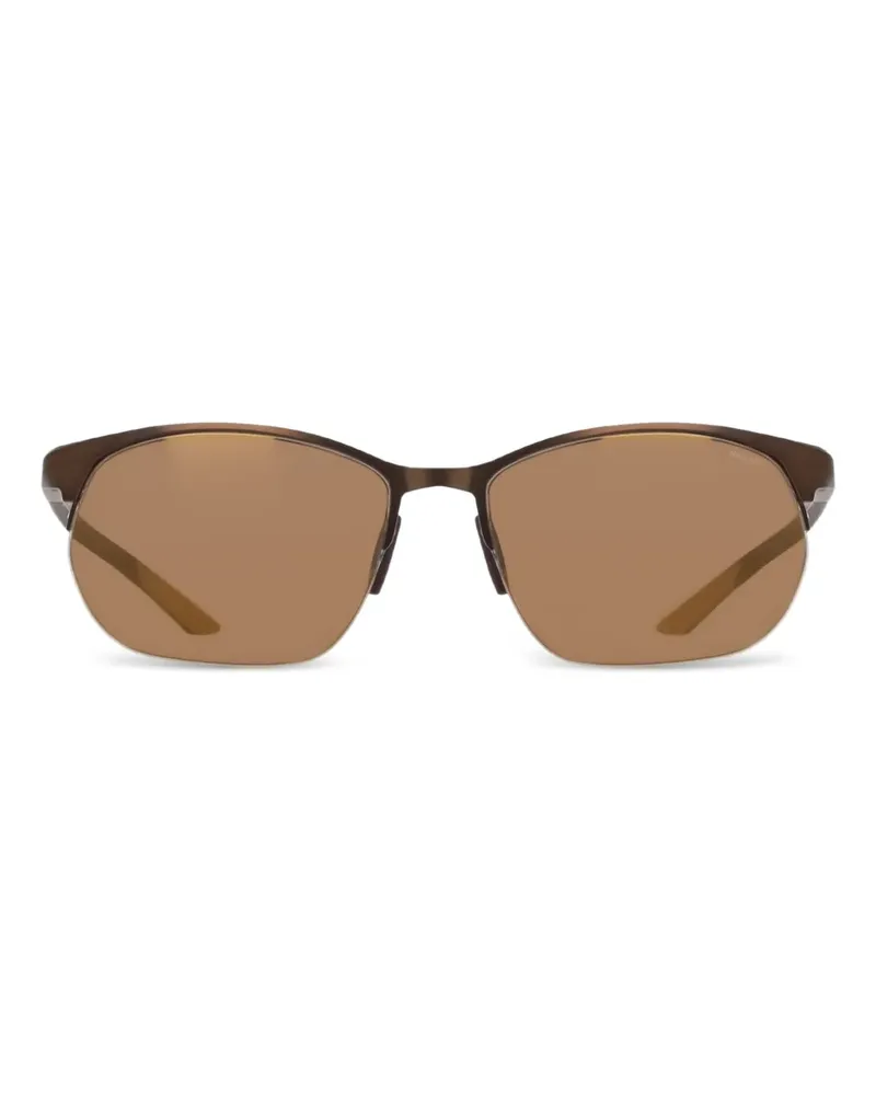 Nike Sonnenbrille mit Metall-Gestell - Brushed Walnut / Amber Mirror Brushed