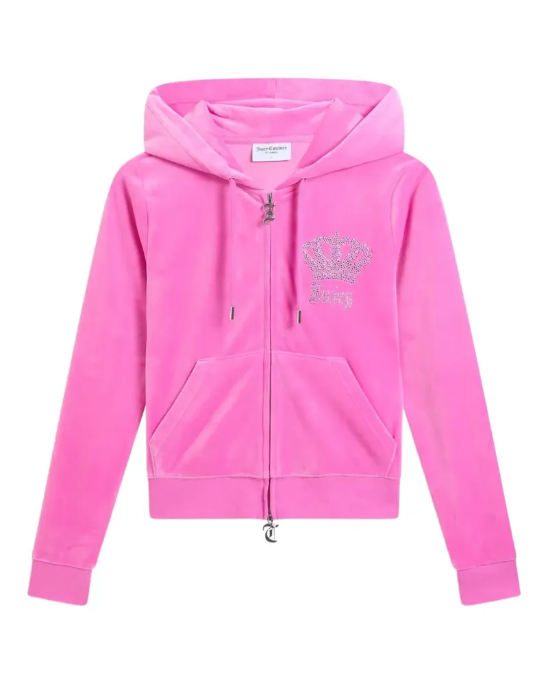 Juicy Couture Gothic Crown Velours-Hoodie - Rosa Rosa