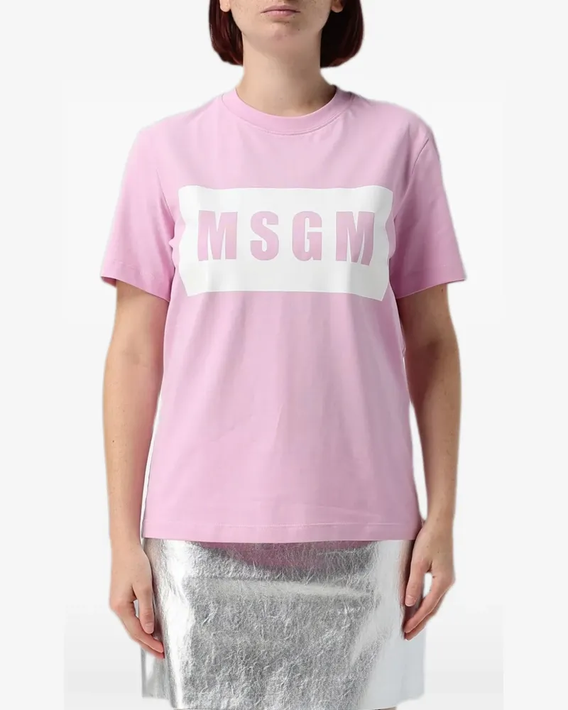 MSGM T-Shirt mit Logo-Print - Rosa Rosa
