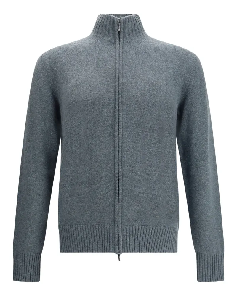 Loro Piana high-neck zip-up cardigan - Grau Grau