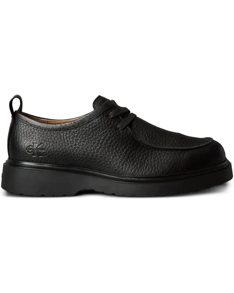 Calvin Klein Derby-Schuhe aus strukturiertem Leder - Schwarz Schwarz