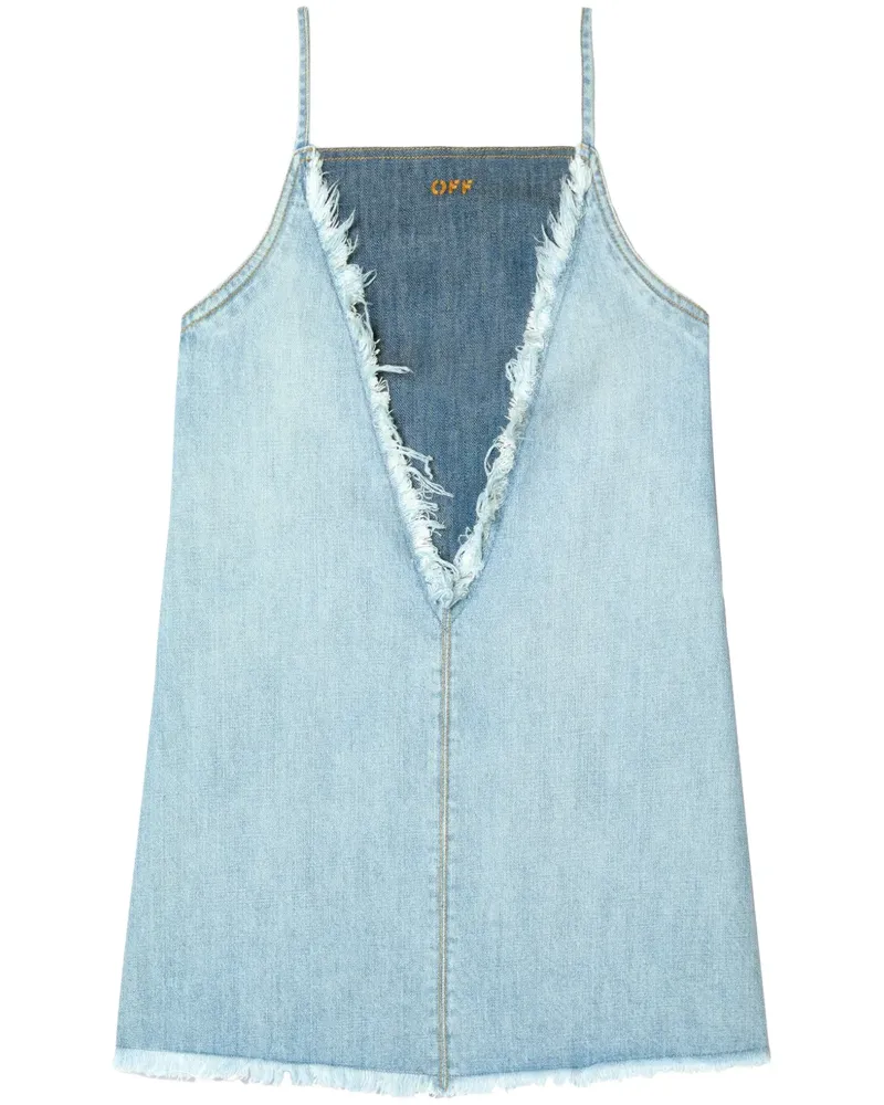 OFF-WHITE Ausgefranstes Jeans-Kleid - Blau Blau