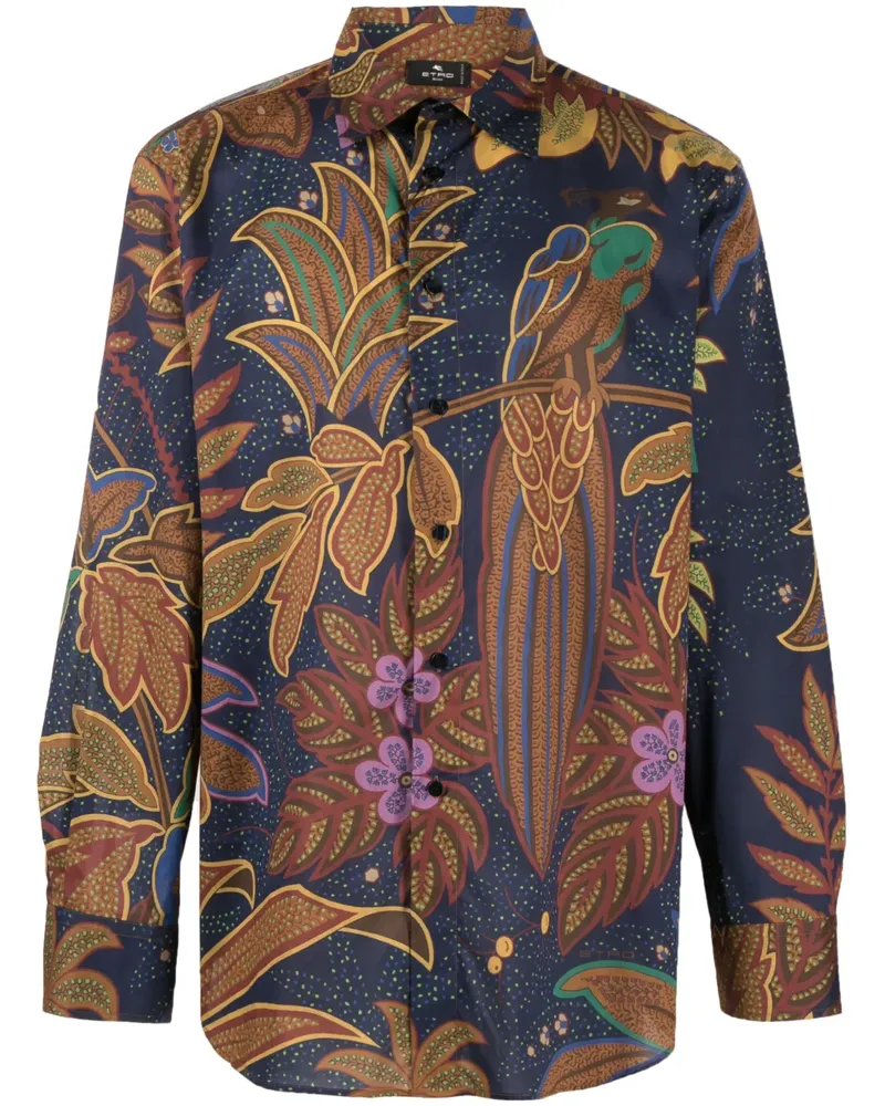Etro Hemd mit botanischem Print - Blau Blau
