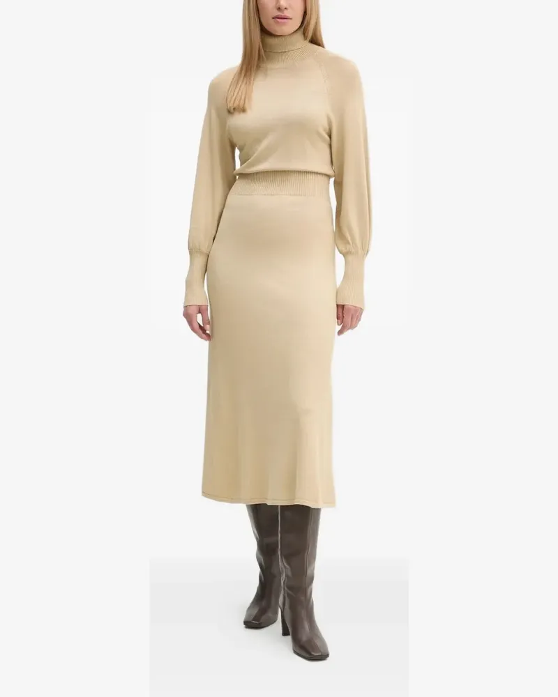 BRUUNS BAZAAR Langärmeliges Midikleid mit Rollkragen - Nude Nude
