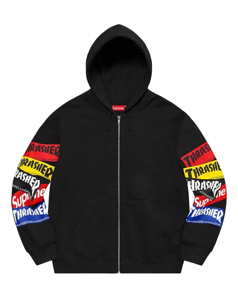 Supreme Being x Thrasher Multi Logo Kapuzenjacke - Schwarz Schwarz