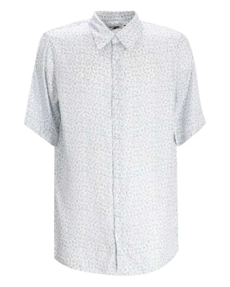 Armani Exchange Kurzärmeliges Hemd mit Print - Weiß Weiß