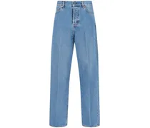 Gerade Jeans mit Applikation - Blau