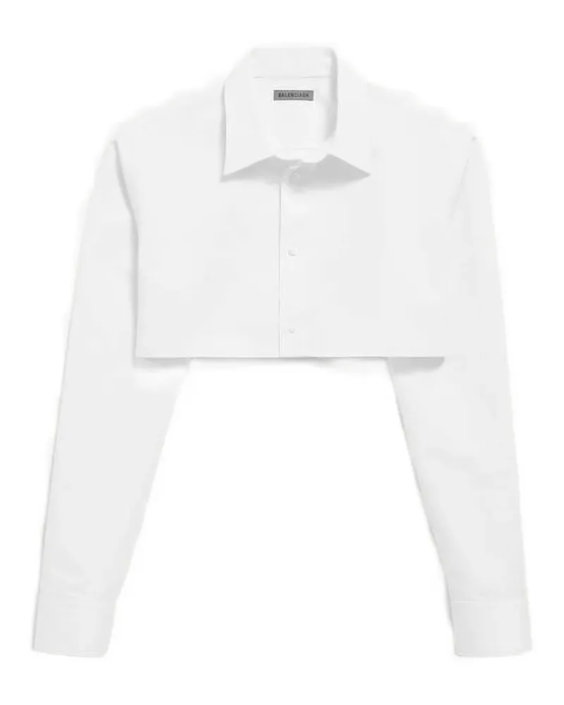 Balenciaga Cropped-Hemd mit Logo-Stickerei - Nude Nude