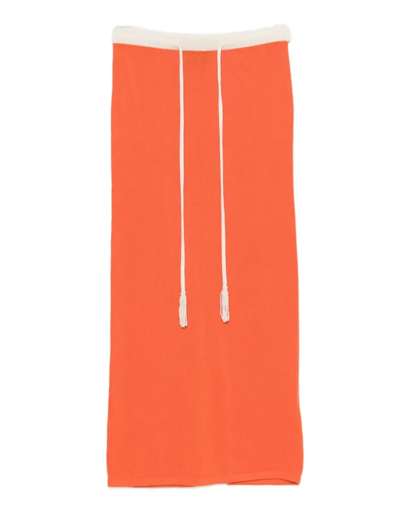 Leslie Amon Noelle drawstring midi skirt - Orange Orange