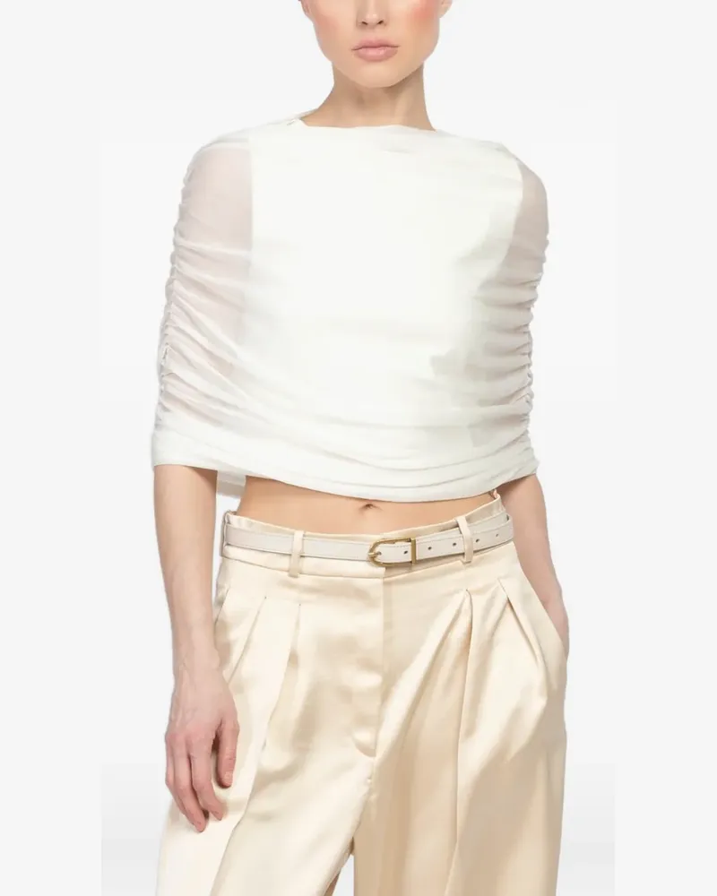 Brandon Maxwell ruched sleeveless vest - Weiß Weiß