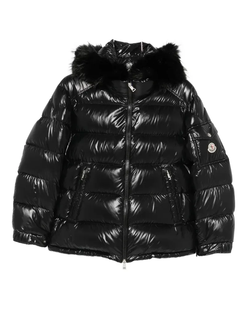 Moncler Steppjacke mit Pelzbesatz - Schwarz Schwarz